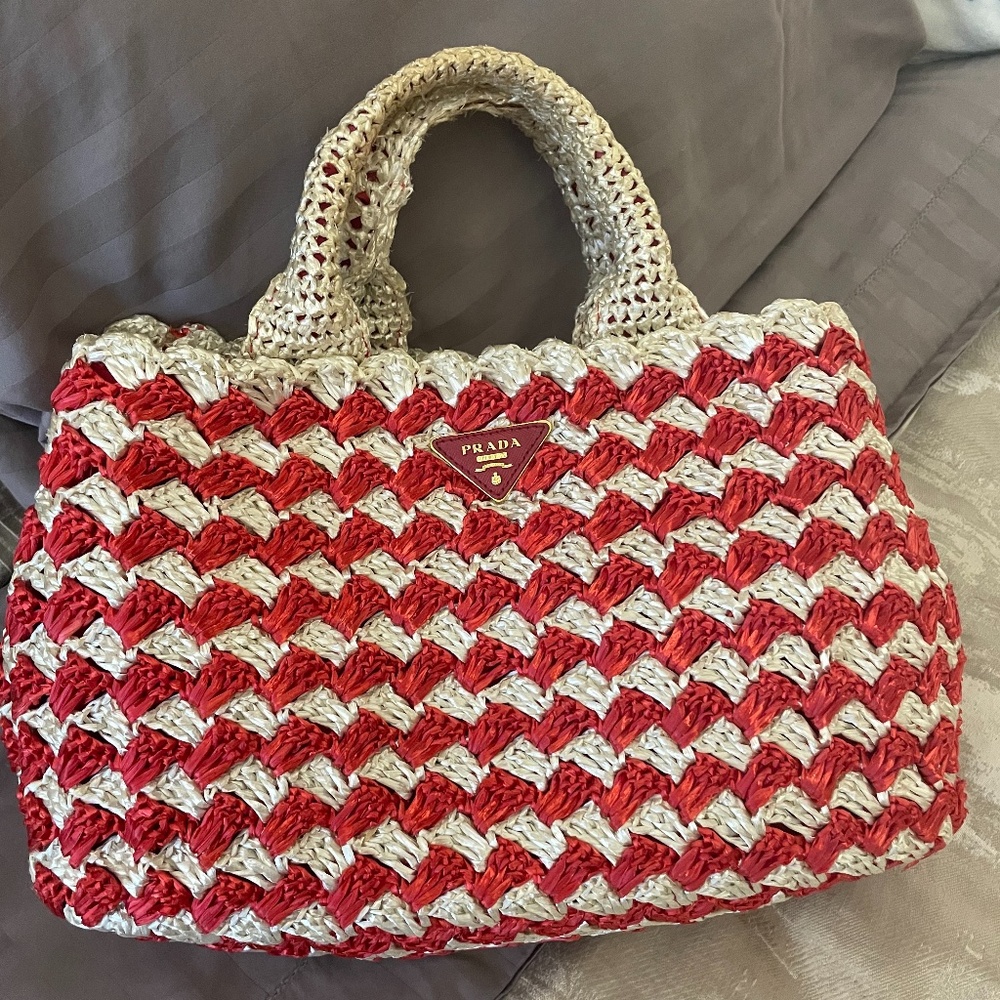 Prada wicker tote
